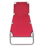 VidaXL Ligbed inklapbaar gepoedercoat staal rood