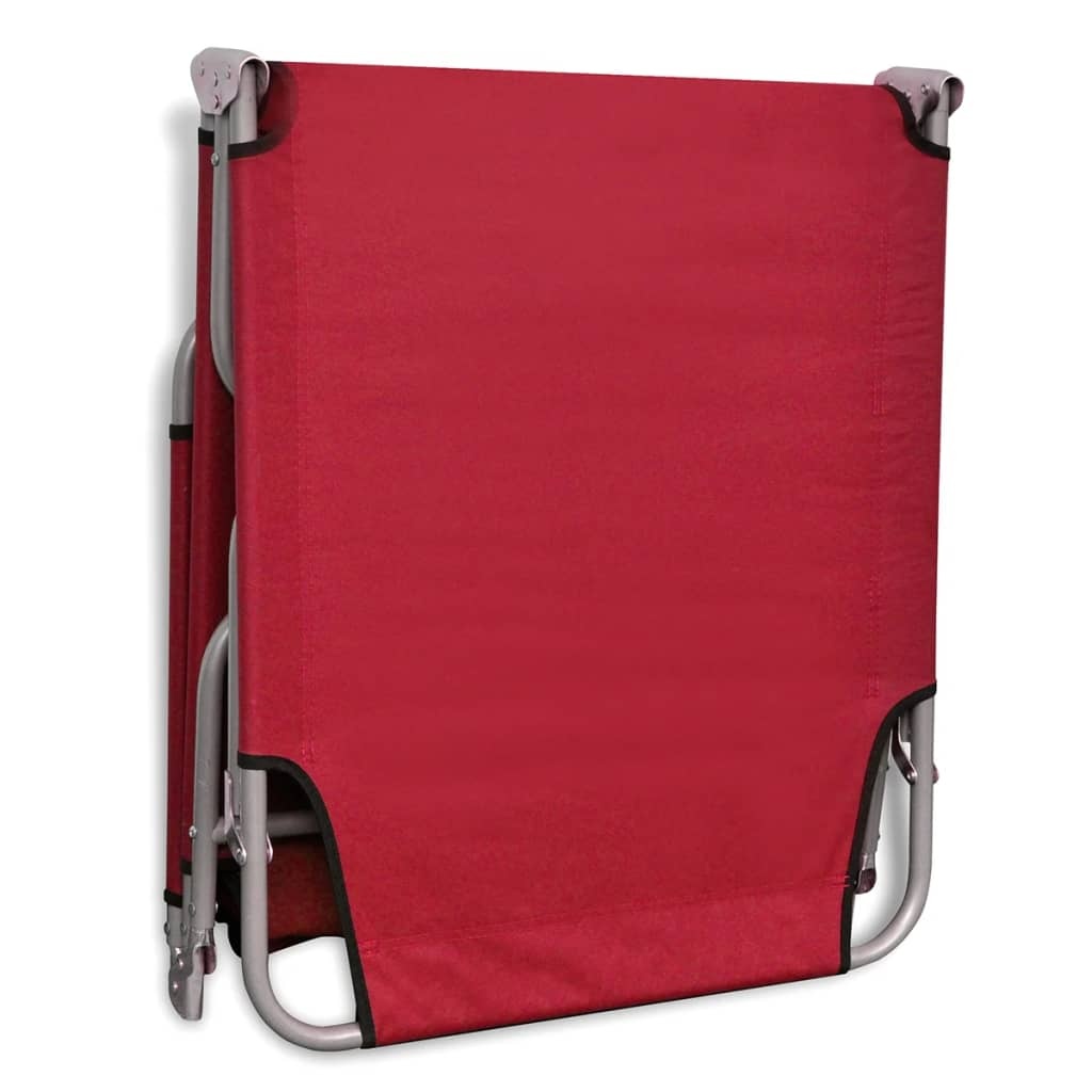 VidaXL Ligbed inklapbaar gepoedercoat staal rood