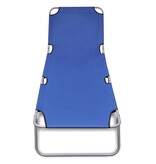 VidaXL Ligbed inklapbaar gepoedercoat staal blauw