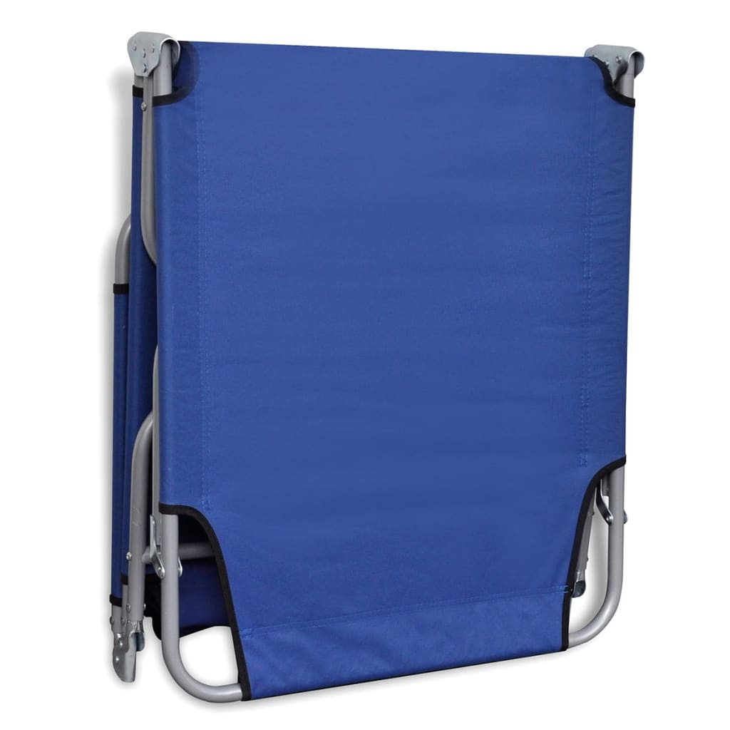 VidaXL Ligbed inklapbaar gepoedercoat staal blauw