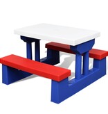 VidaXL Kinderpicknicktafel met banken en parasol meerkleurig