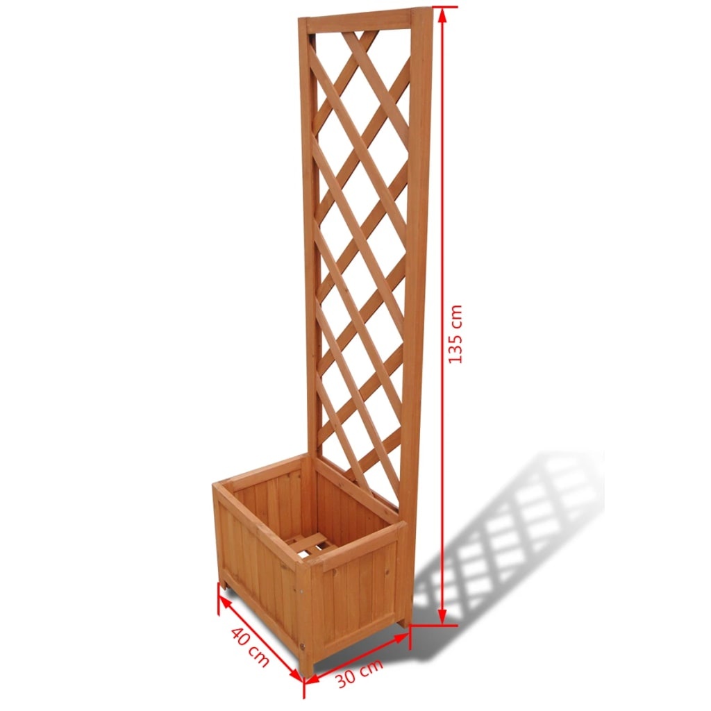 VidaXL Plantenbak met klimrek 40x30x135 cm