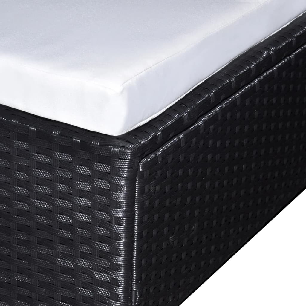 VidaXL 6-delige Loungeset met kussens poly rattan zwart