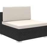 VidaXL 6-delige Loungeset met kussens poly rattan zwart