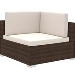 VidaXL 8-delige Loungeset met kussens poly rattan bruin