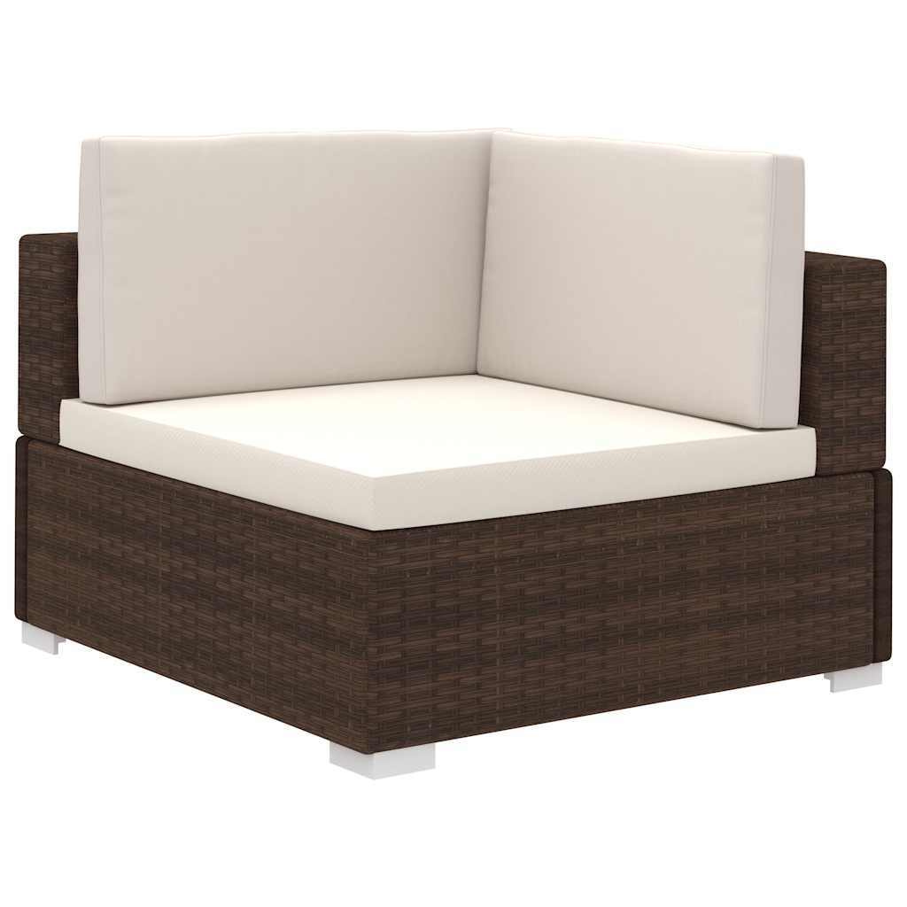 VidaXL 8-delige Loungeset met kussens poly rattan bruin
