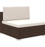 VidaXL 8-delige Loungeset met kussens poly rattan bruin