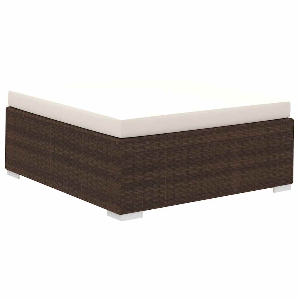 VidaXL 8-delige Loungeset met kussens poly rattan bruin