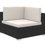 VidaXL 6-delige Loungeset met kussens poly rattan zwart