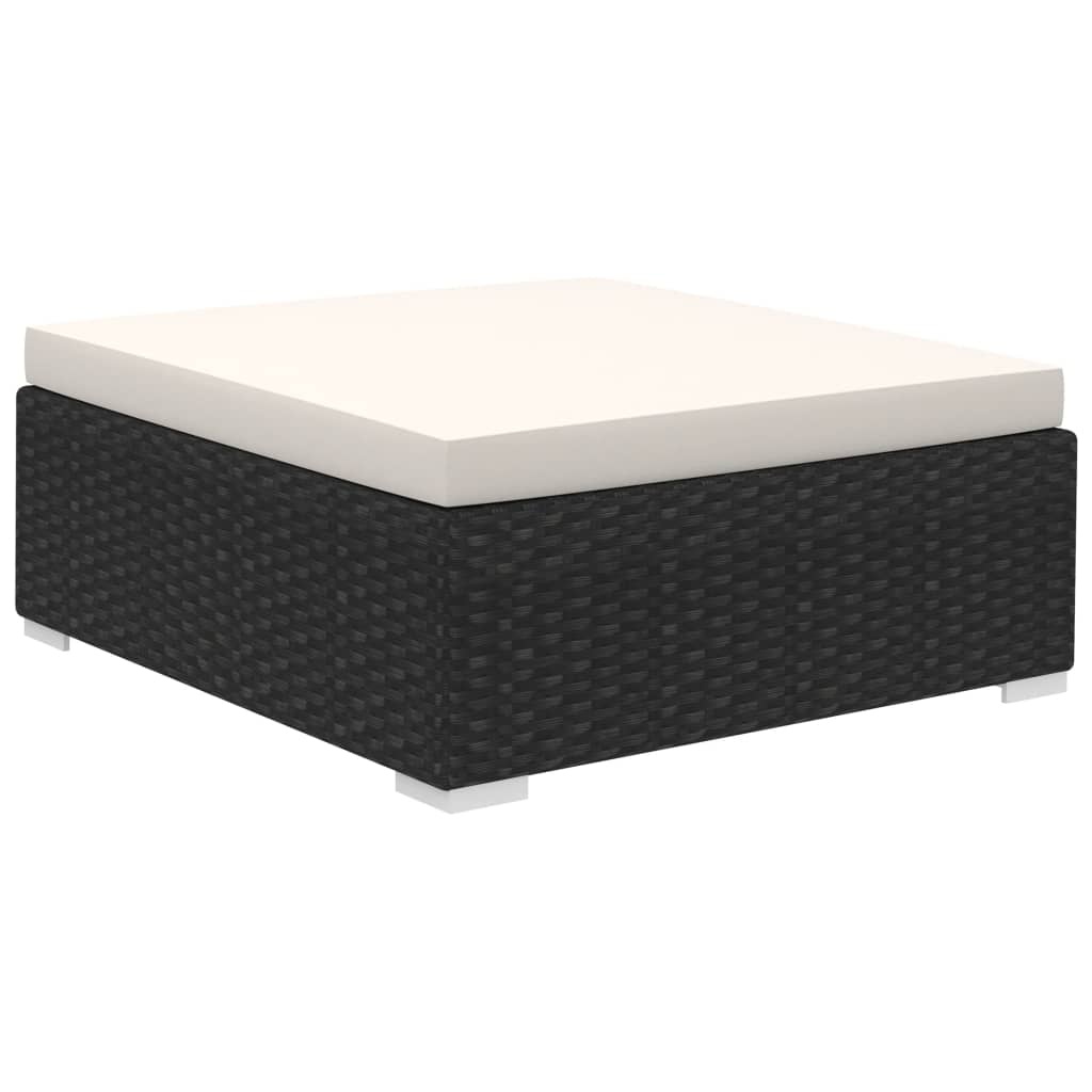 VidaXL 6-delige Loungeset met kussens poly rattan zwart