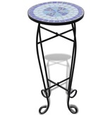 VidaXL Bijzeltafel mozaïek blauw en wit