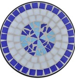 VidaXL Bijzeltafel mozaïek blauw en wit
