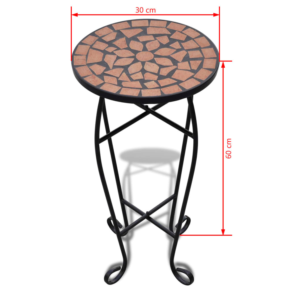 VidaXL Bijzeltafel mozaïek terracottakleurig