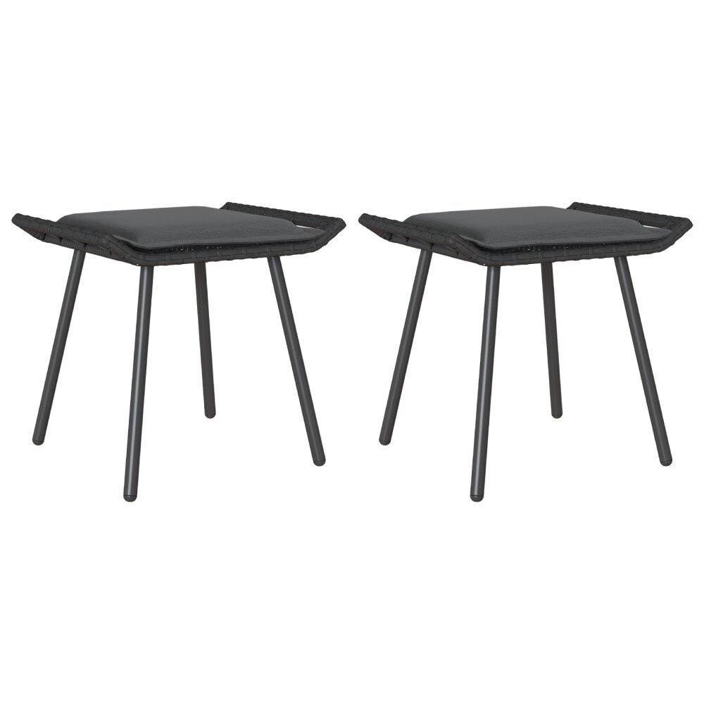 VidaXL Tuinstoelen 2 stuks Zwart 50x40x45 cm Poly Rattan