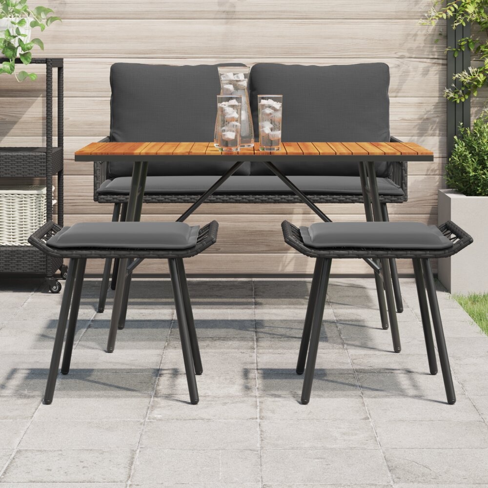 VidaXL Tuinstoelen 2 stuks Zwart 50x40x45 cm Poly Rattan