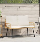 VidaXL Tuinbank Natuurlijk 114x64x78 cm Poly Rattan