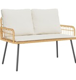 VidaXL Tuinbank Natuurlijk 114x64x78 cm Poly Rattan