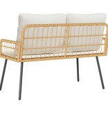 VidaXL Tuinbank Natuurlijk 114x64x78 cm Poly Rattan