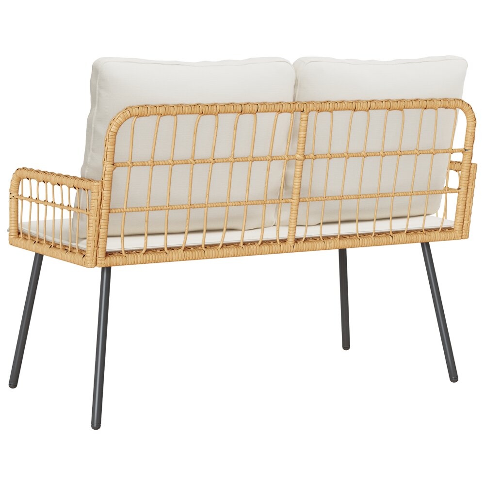 VidaXL Tuinbank Natuurlijk 114x64x78 cm Poly Rattan