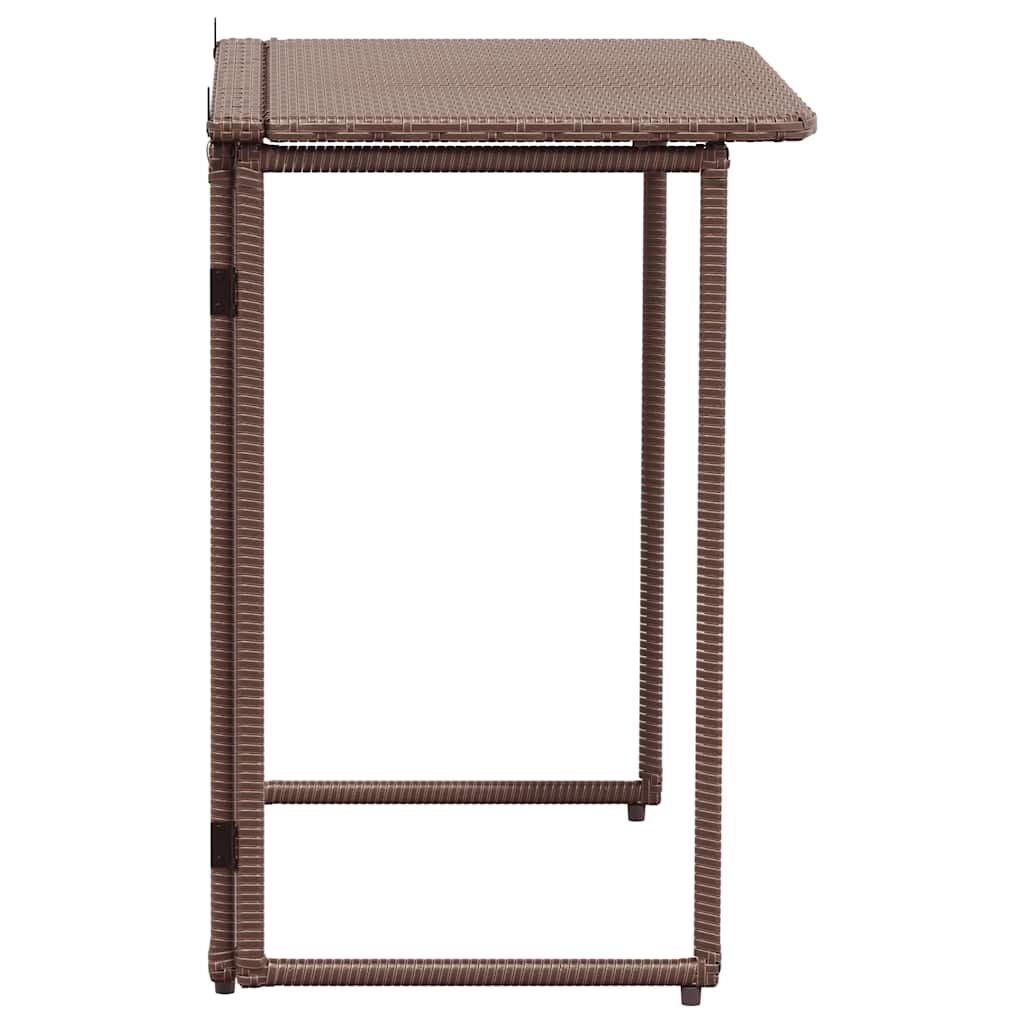 VidaXL Tuintafel inklapbaar 90x51x75 cm poly rattan bruin