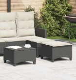 VidaXL Tuinkrukken met kussens 2 st 55x55x36 cm poly rattan zwart