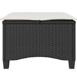 VidaXL Tuinkrukken met kussens 2 st 55x55x36 cm poly rattan zwart