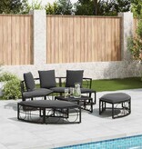 VidaXL Loungebed voor buiten zonder luifel poly rattan zwart