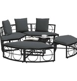 VidaXL Loungebed voor buiten zonder luifel poly rattan zwart