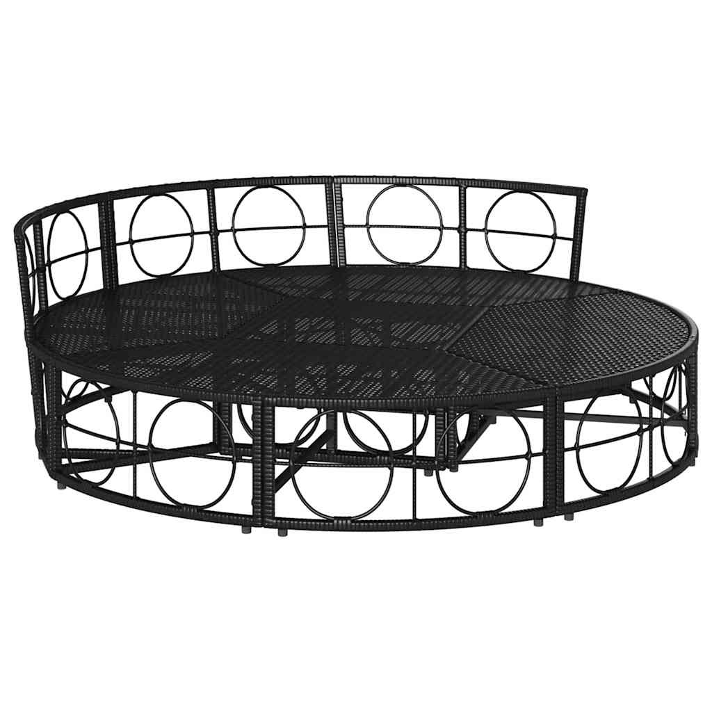 VidaXL Loungebed voor buiten zonder luifel poly rattan zwart
