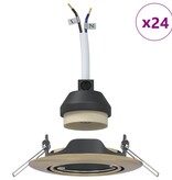 VidaXL Inbouwspots 24 stuks Rond GU10 Messing Ø90 mm Staal