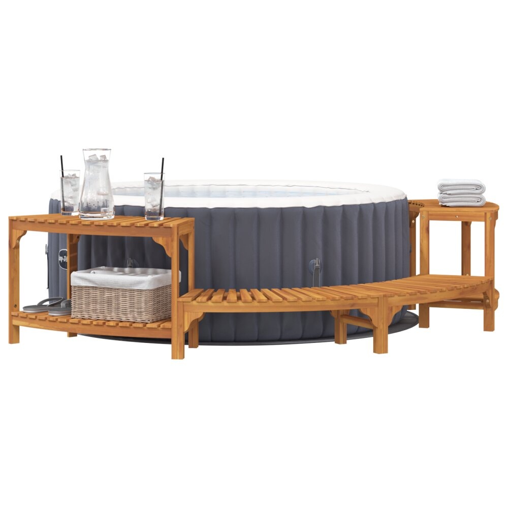 VidaXL Hot Tub Omgeving Halfrond 272x120.5x55.5 cm Massief Acacia Hout