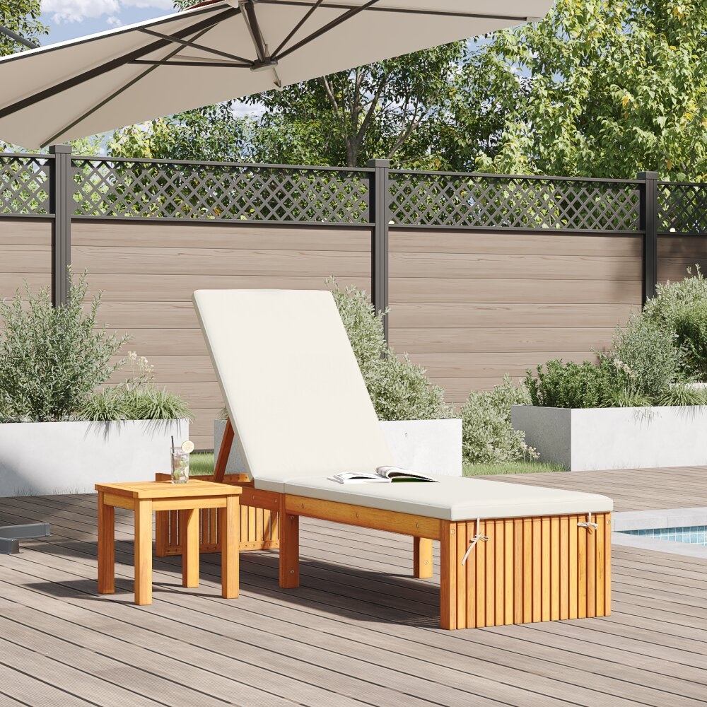 VidaXL Zonnebed 200x55x30 cm Massief Acaciahout
