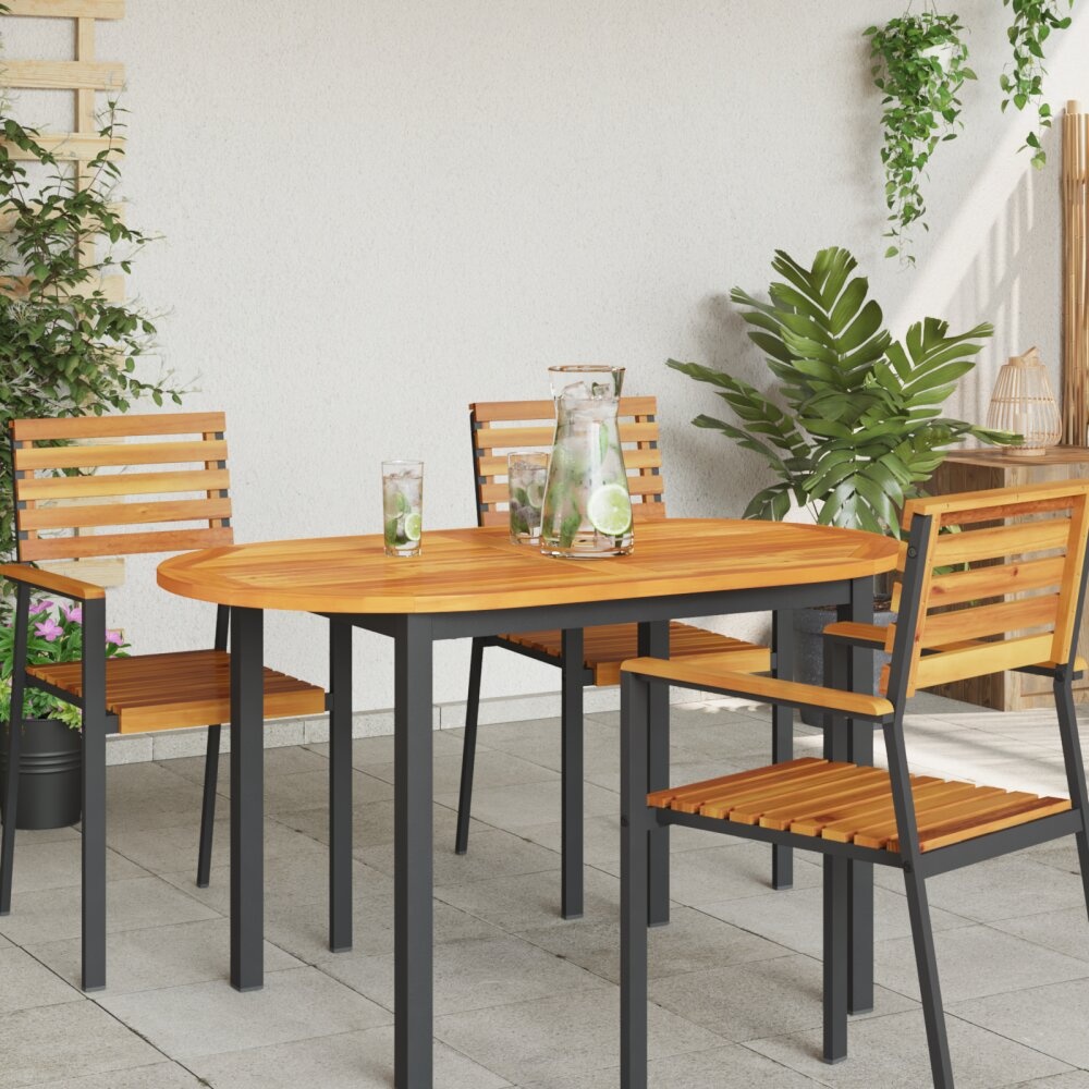 VidaXL Tafelblad 120x70x2,2 cm Ovaal Massief Houten Acacia