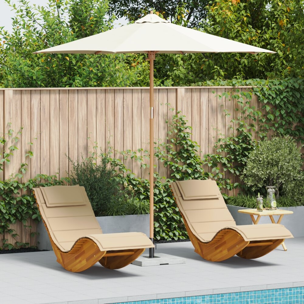 VidaXL Crème Witte Tuin Parasol 270x260 cm Bamboe