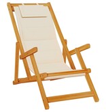 VidaXL Strandstoel inklapbaar met armleuningen acaciahout en textileen