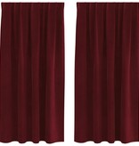 VidaXL Blackout Gordijnen met Topband 2 stuks Wijnrood Fluweel