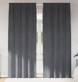 VidaXL Blackout Gordijnen met Topband 2 stuks Super Lichtgrijs Velvet