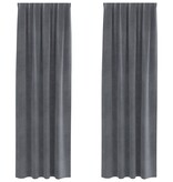 VidaXL Blackout Gordijnen met Topband 2 stuks Super Lichtgrijs Velvet