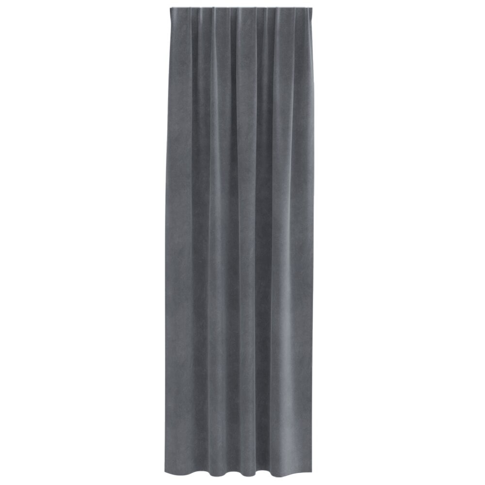 VidaXL Blackout Gordijnen met Topband 2 stuks Super Lichtgrijs Velvet