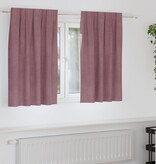 VidaXL Blackout Gordijnen met Topband 2 stuks Donkerroze Velours