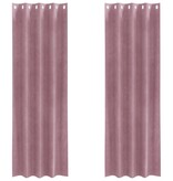 VidaXL Blackout Gordijnen met Oogjes 2 stuks Donkerroze Velvet