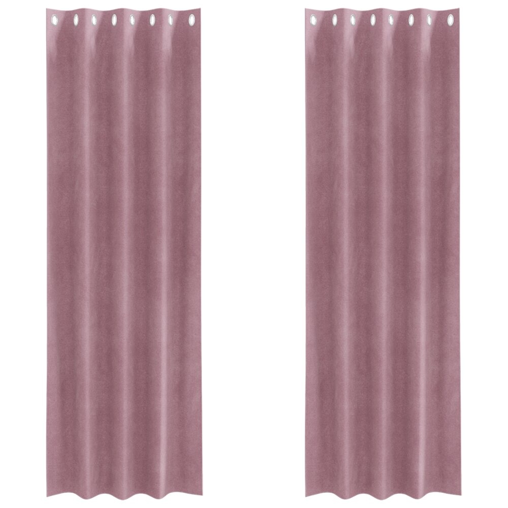 VidaXL Blackout Gordijnen met Oogjes 2 stuks Donkerroze Velvet