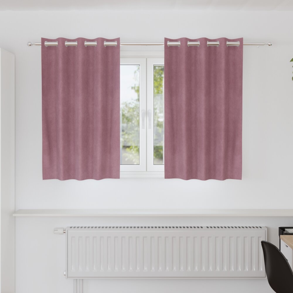 VidaXL Blackout Gordijnen met Oogjes 2 stuks Donkerroze Velours