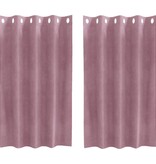 VidaXL Blackout Gordijnen met Oogjes 2 stuks Donkerroze Velours