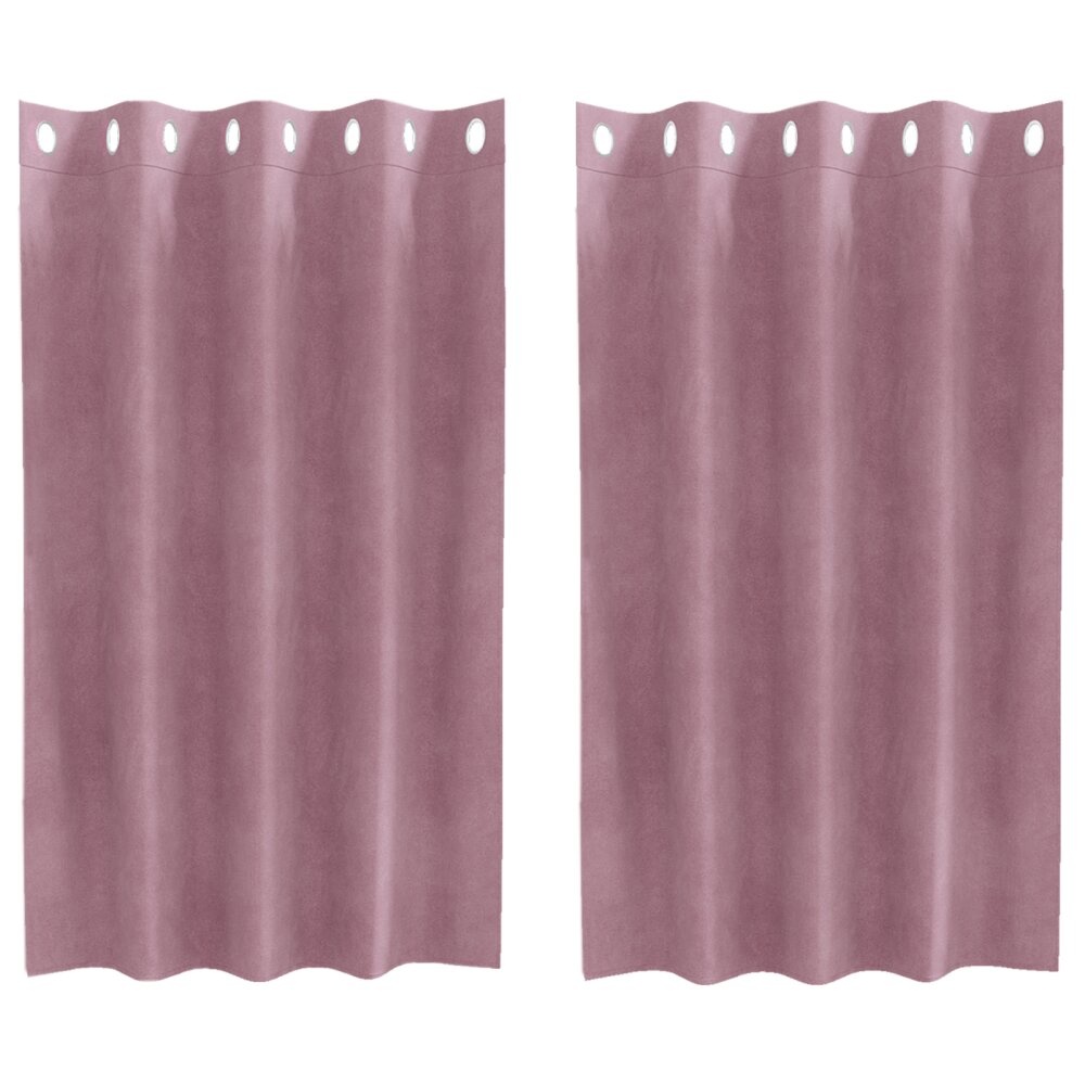 VidaXL Blackout Gordijnen met Oogjes 2 stuks Donkerroze Velours