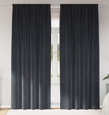 VidaXL Blackout Gordijnen met Topband 2 stuks Donkergrijs Velours