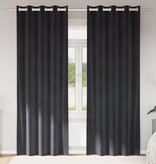 VidaXL Blackout Gordijnen met Oogjes 2 stuks Donkergrijs Fluweel
