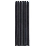 VidaXL Blackout Gordijnen met Oogjes 2 stuks Donkergrijs Fluweel