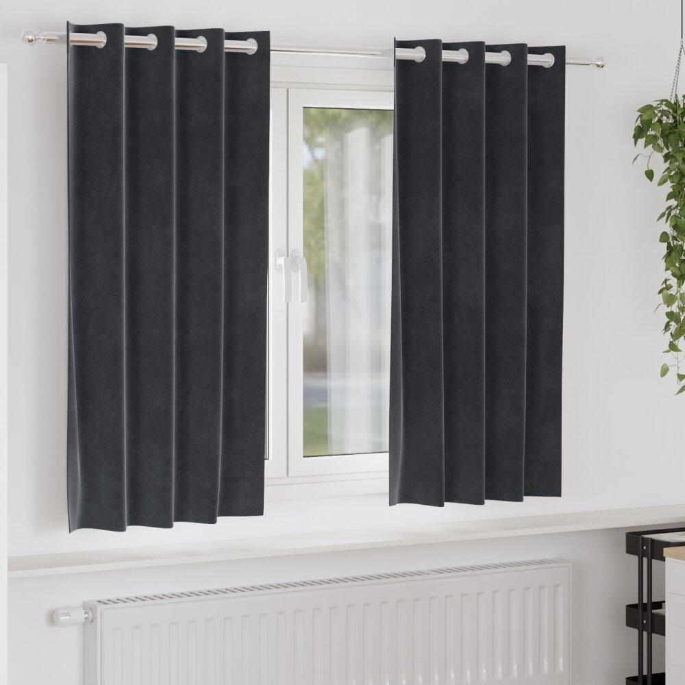 VidaXL Verduisteringsgordijnen met Oogjes 2 stuks Donkergrijs Velours