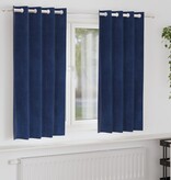VidaXL Blackout Gordijnen met Oogjes 2 stuks Donkerblauwe Velours